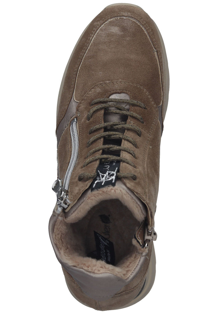 Waldläufer Sneaker Leder Taupe Warmfutter