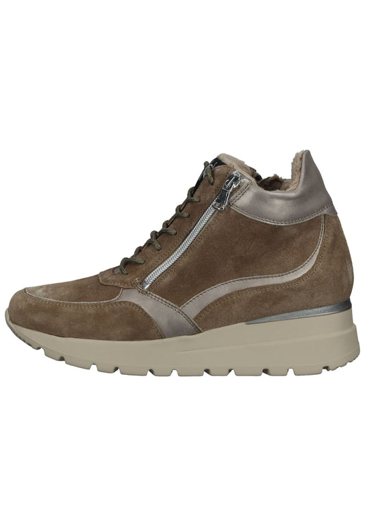 Waldläufer Sneaker Leder Taupe Warmfutter