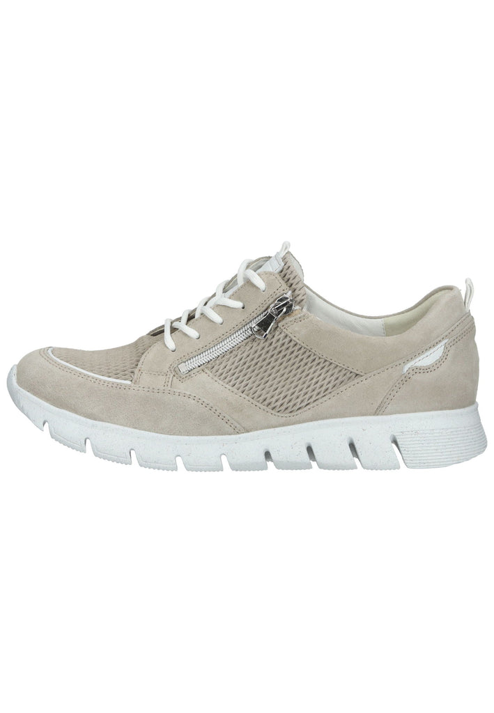 Sneaker Waldläufer Sneaker Leder Beige/Weiß