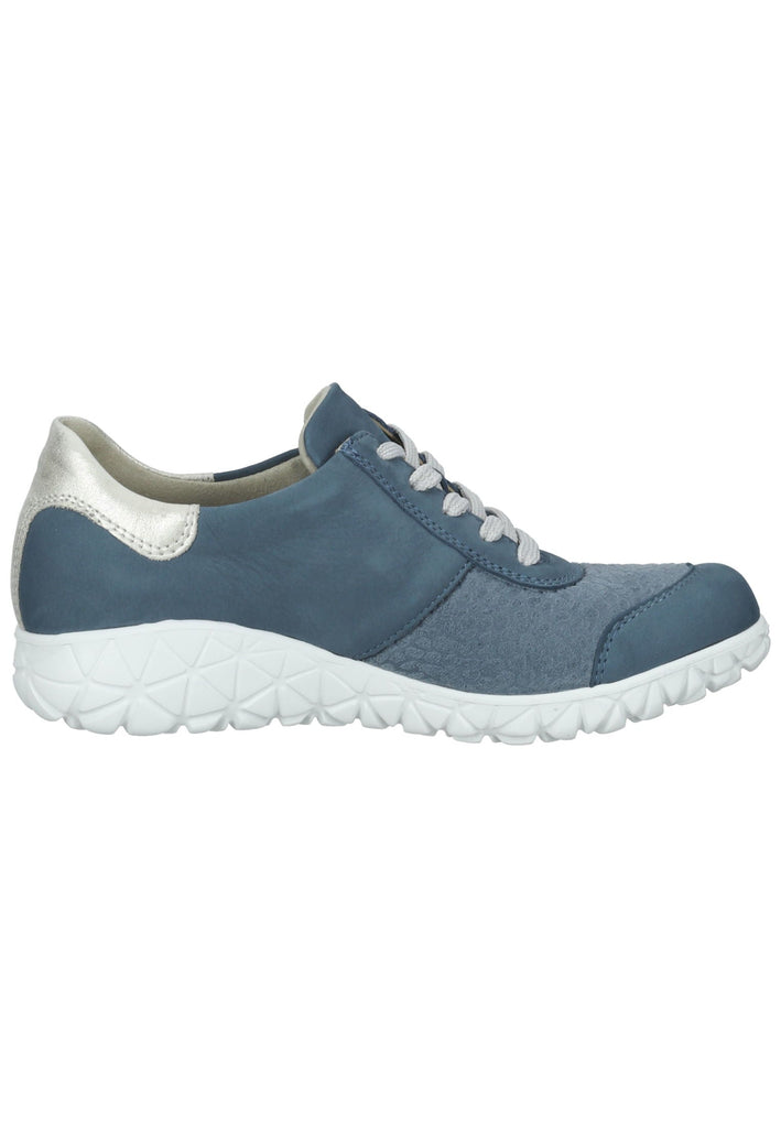 Sneaker Waldläufer Sneaker Leder/Textil Blau/Silber