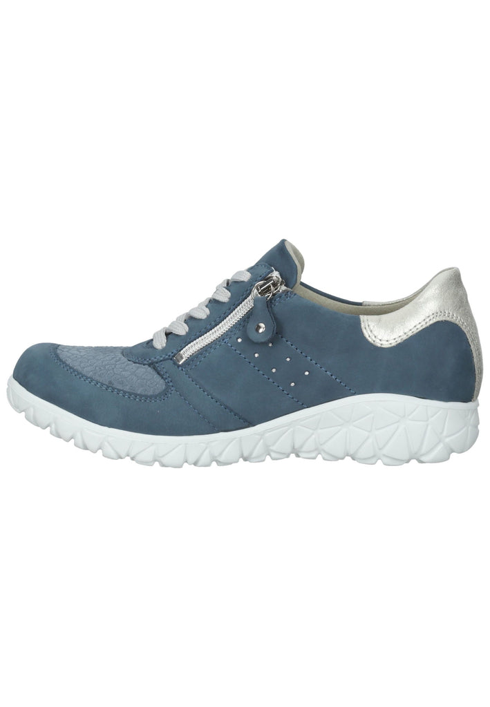 Sneaker Waldläufer Sneaker Leder/Textil Blau/Silber