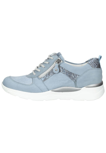 Sneaker Waldläufer Sneaker Leder/Textil Hellblau/Silber