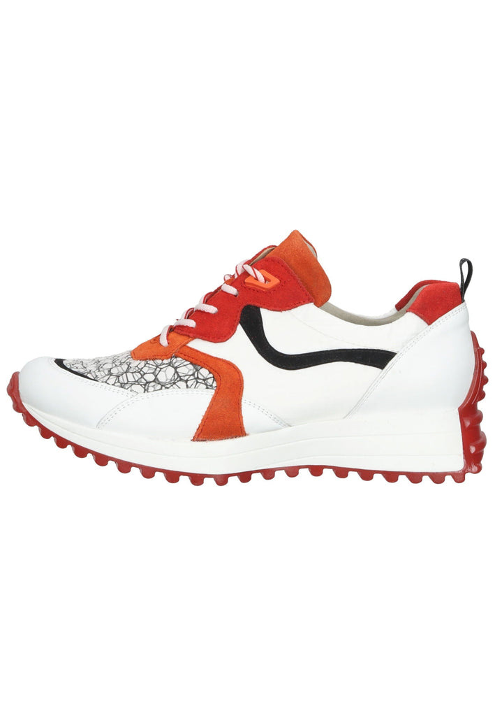 Sneaker Waldläufer Sneaker Leder/Textil Weiß/Orange