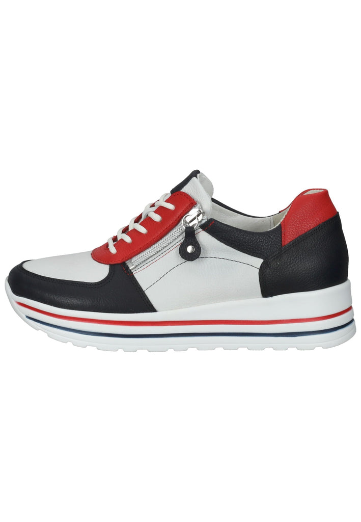 Sneaker Waldläufer Sneaker Leder Weiss/Rot/Blau