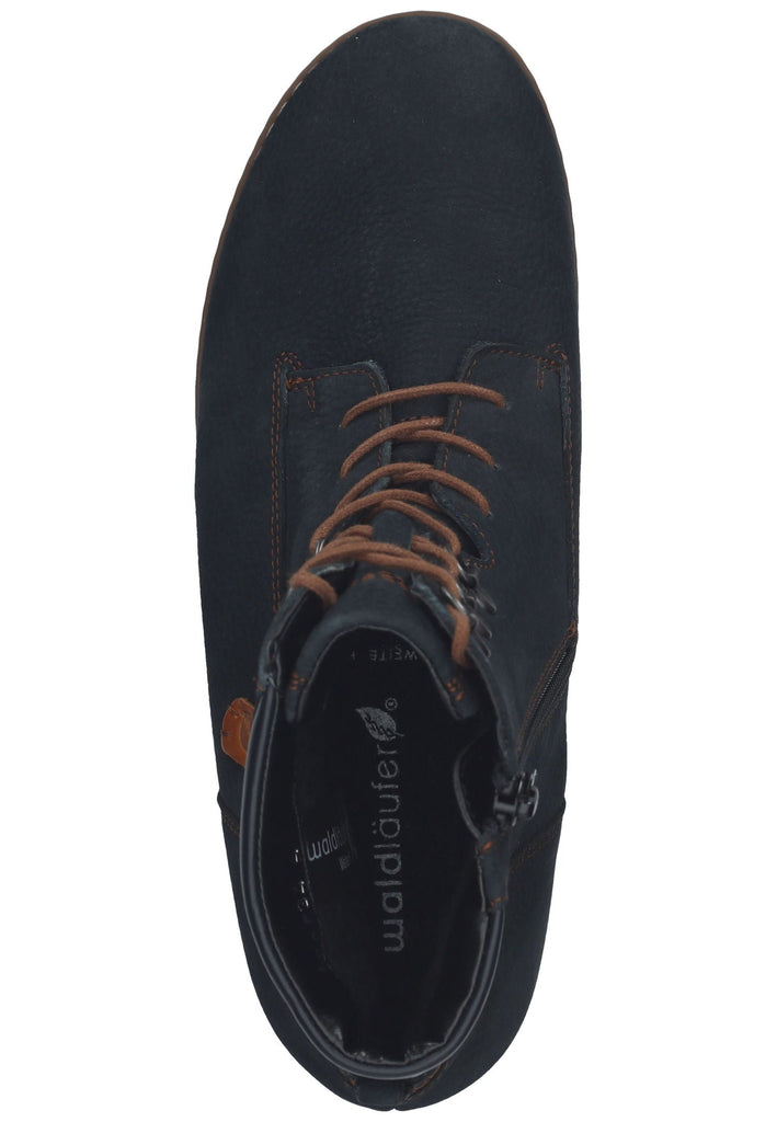 Waldläufer Stiefelette Leder dunkelblau Warmfutter