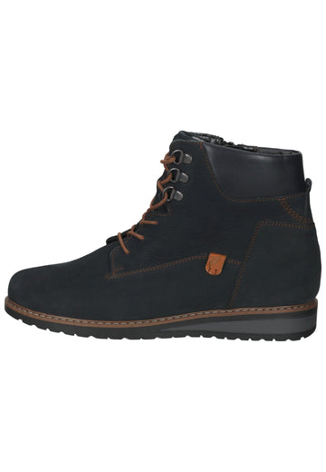 Waldläufer Stiefelette Leder dunkelblau Warmfutter