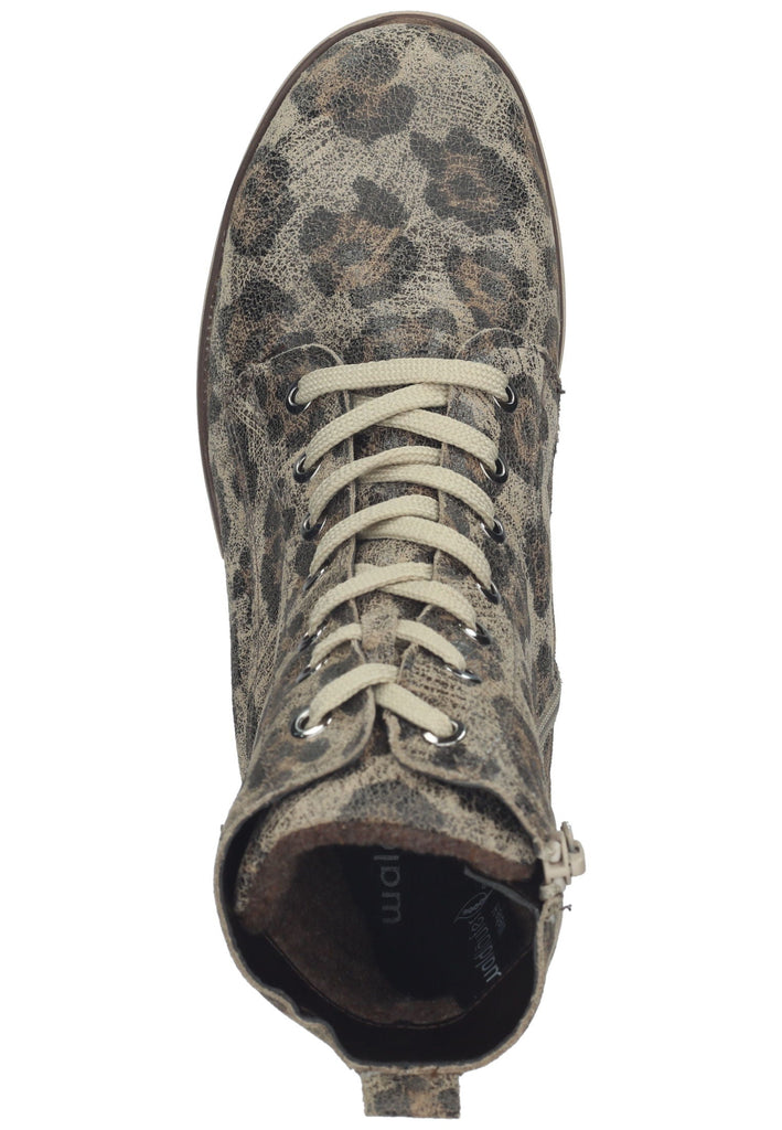 Waldläufer Stiefelette Leder Leopard Warmfutter