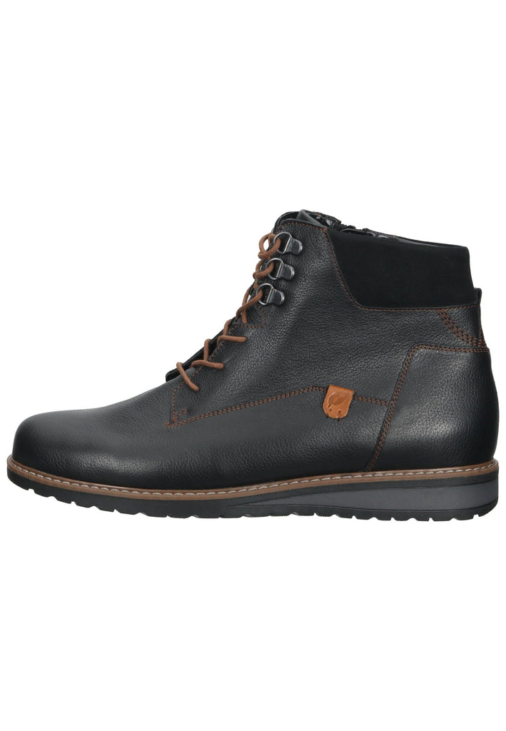 Waldläufer Stiefelette Leder Schwarz Warmfutter