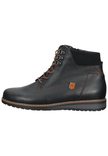 Waldläufer Stiefelette Leder Schwarz Warmfutter