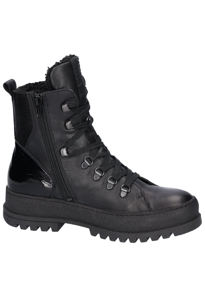 Waldläufer Stiefelette Leder Schwarz Warmfutter
