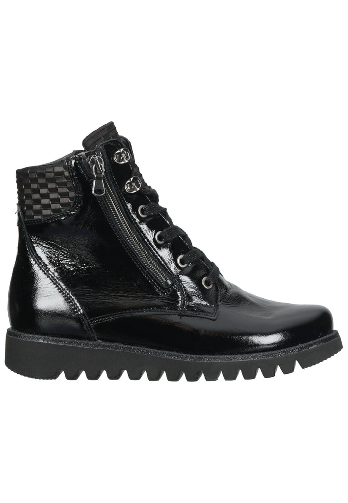 Waldläufer Stiefelette Leder Schwarz Warmfutter