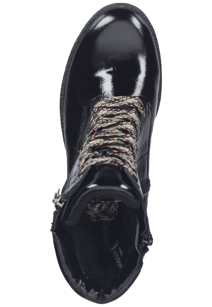 Waldläufer Stiefelette Leder Schwarz Warmfutter