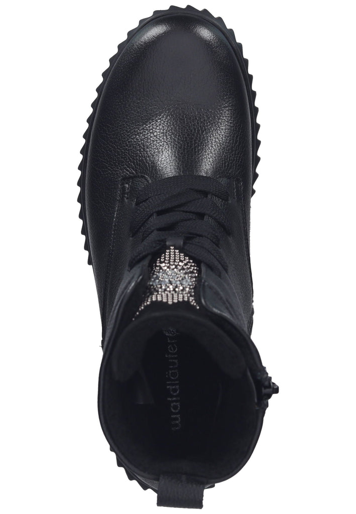 Waldläufer Stiefelette Leder Schwarz Warmfutter