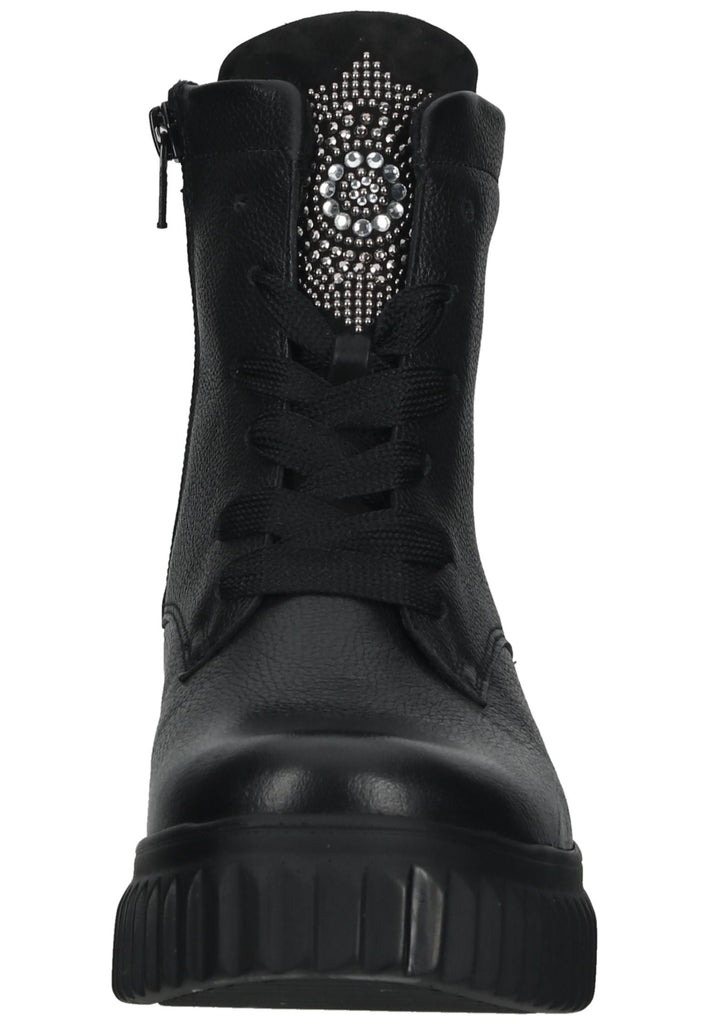 Waldläufer Stiefelette Leder Schwarz Warmfutter