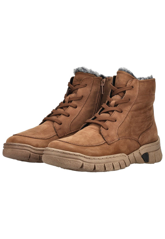 Waldläufer Stiefelette Nubukleder Mittelbraun Warmfutter