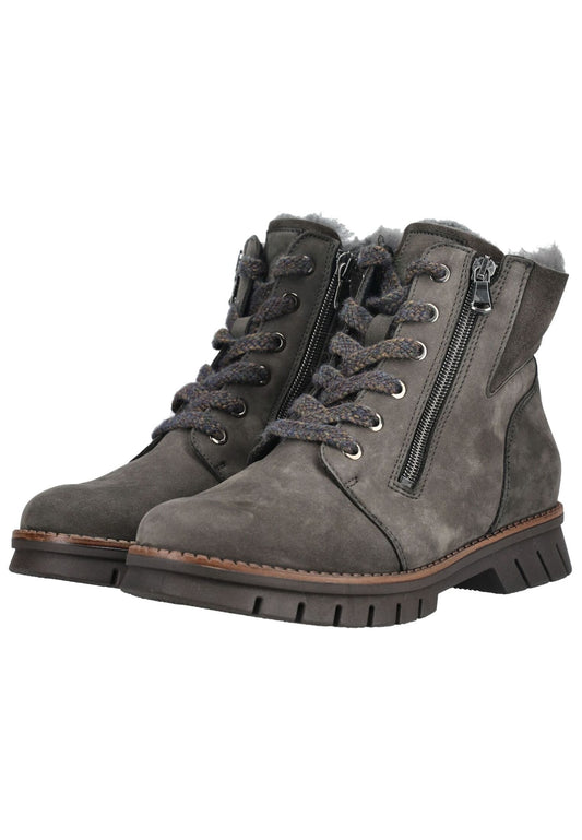Waldläufer Stiefelette Veloursleder Carbon Warmfutter