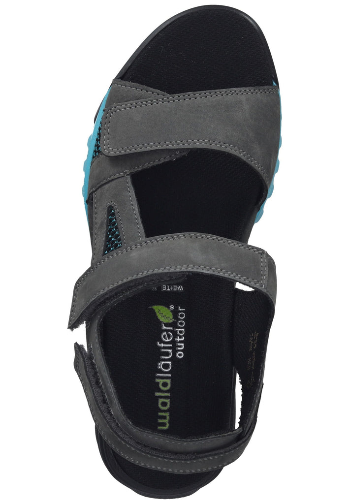 Waldläufer Wanderschuhe Leder/Textil Grau/Türkis