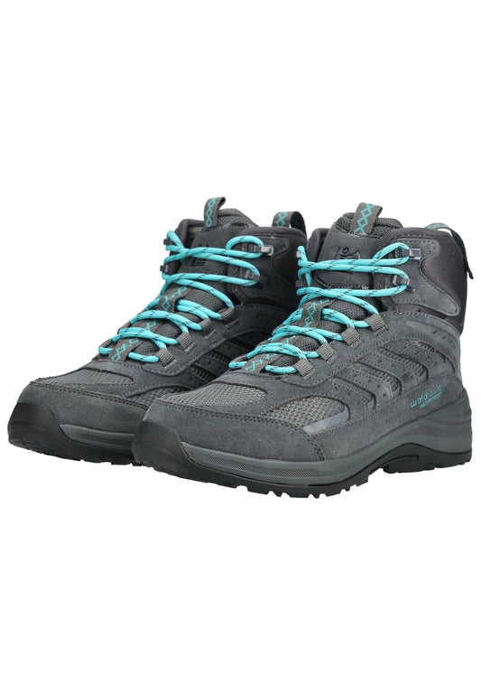 Waldläufer Wanderschuhe Veloursleder/Textil Grau/Blau Warmfutter